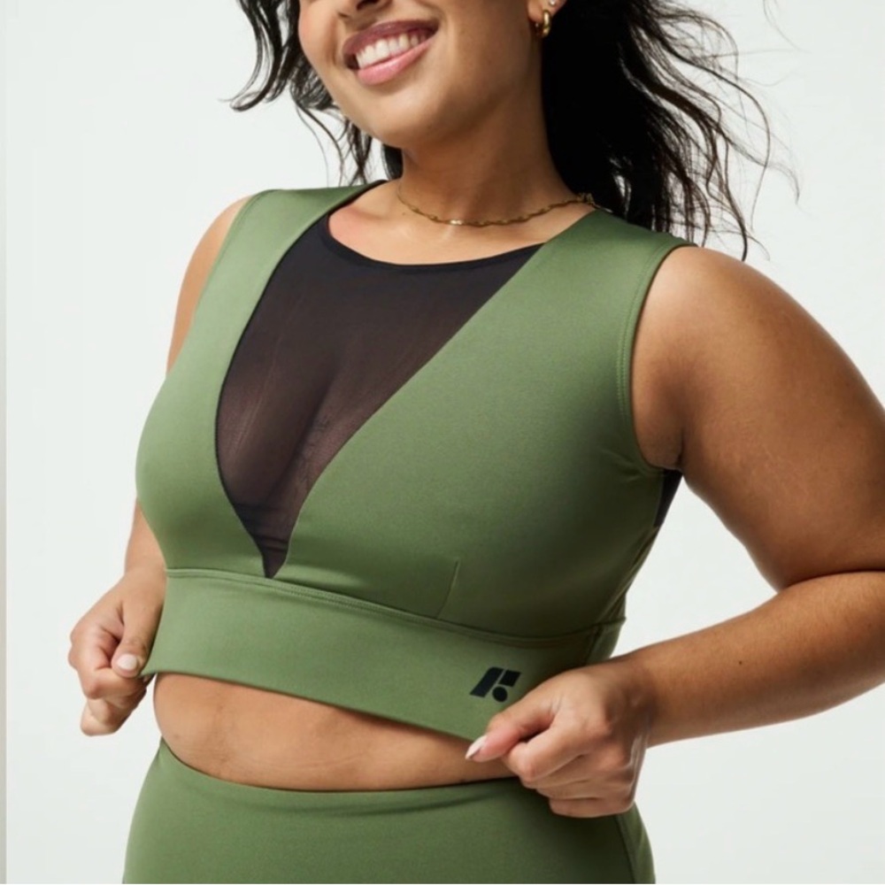 Forme Radiance Posture Correcting Sports Bra Sage Green and Black Women Size S